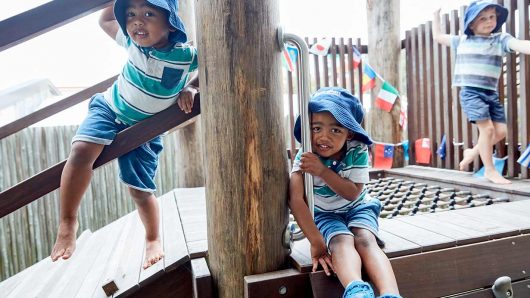 Children hanging outside at Freshwater