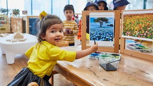 Child painting indoor at Pymble